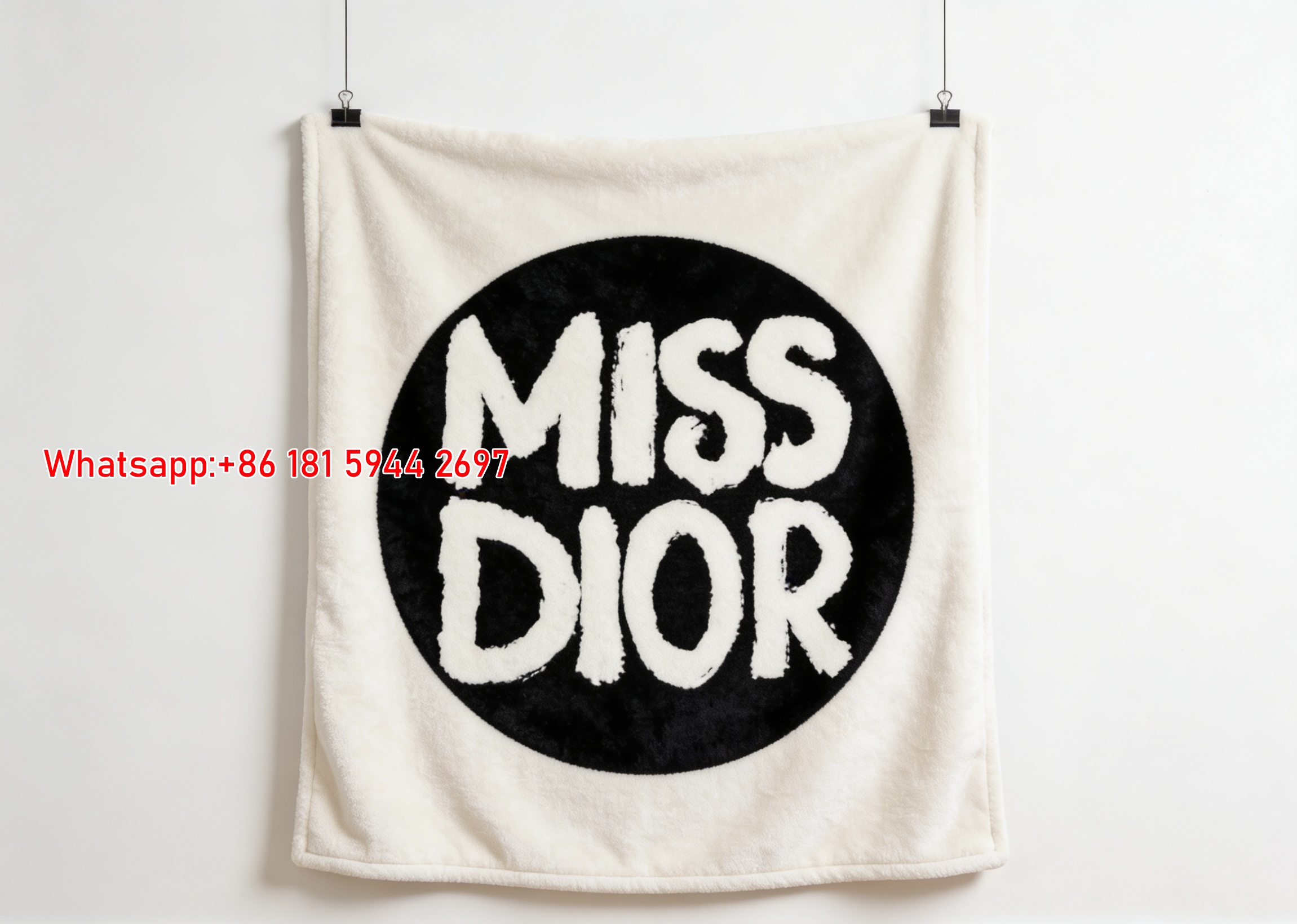 Stylish Miss Dior Flannel Sofa Throw Blanket D318
